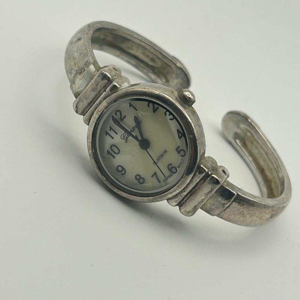Geneva Platinum Silver-tone Women’s Bangle Watch, Working New Battery